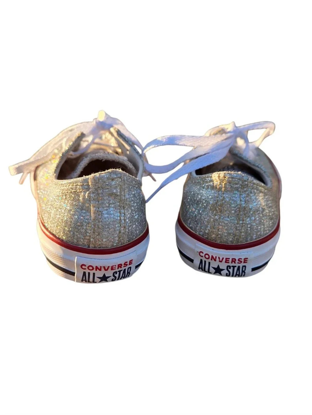 Converse - Girls Low Top Glittery Sparkily Chuck Taylor Sneakers Shoed